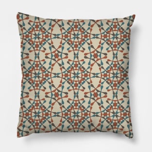 Moroccan pattern 2 (brown and blue) Pillow