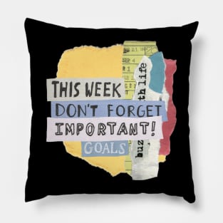 Weekly Goals Pillow