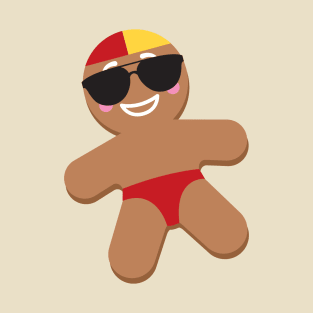 Christmas gingerbread man surf lifesaver T-Shirt