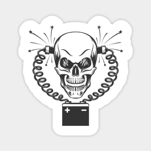 Smiling Skull and Car battery Magnet