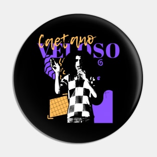 Caetano veloso retro style Pin