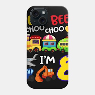 Beep Beep Chooo Chooo I am 8 Birthday Kids Phone Case