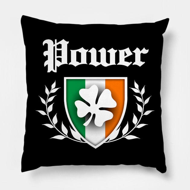 Power Shamrock Crest Pillow by robotface