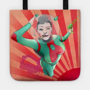 Space Girl Pin Up Tote