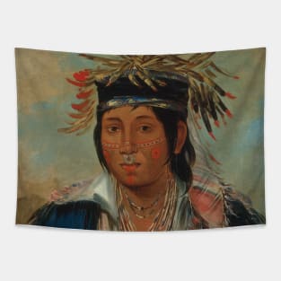 Kee-mo-ra-nia, No English, a Dandy by George Catlin Tapestry