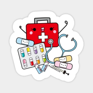 First Aid cute pills cartoon Magnet