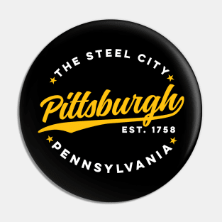 Vintage Pittsburgh Pennsylvania The Steel City USA Black Yellow Pin