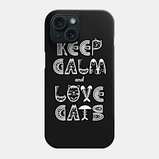 keep calme and love cats t-shirt Phone Case