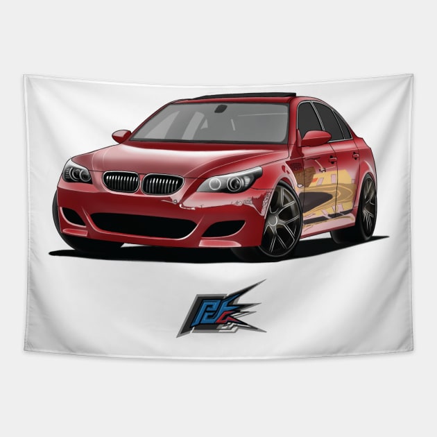 bmw m5 v10 red Tapestry by naquash