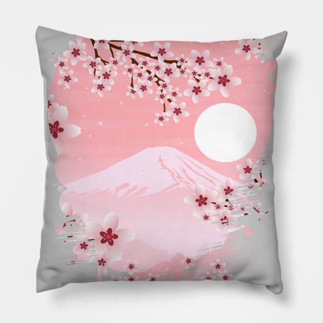 Winter Blossom Pillow by adamzworld