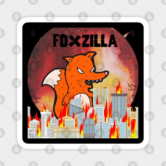 Foxzilla Foxes Angry At The Urban Culture Magnet by olivetees