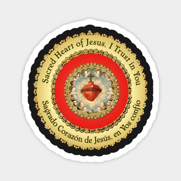 Sacred Heart of Jesus Spanish Sagrado Corazon Detente Catholic Prayer Bi-lingual 210 Magnet by hispanicworld