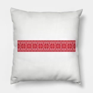 White-red-white flag with national Belarus ornament Pillow