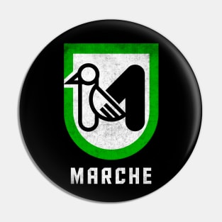 Marche Italia Flag Vintage Look Design Pin