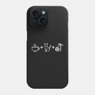 Coffee, Cats & Crochet - black Phone Case