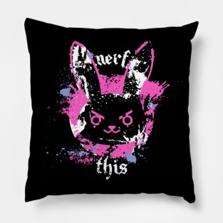 Overwatch d.va bunny NERF THIS shirt MEKA Spray! [DARK Version] Pillow