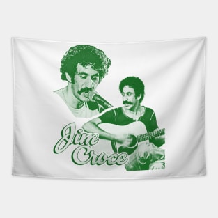 jim croce - green solid style Tapestry