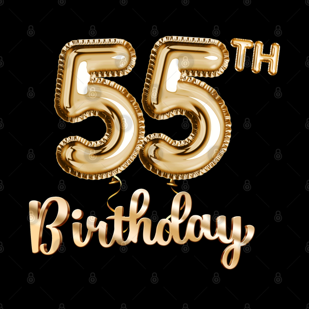 55th Birthday Gifts - Party Balloons Gold - 55th Birthday Gift - Mug ...