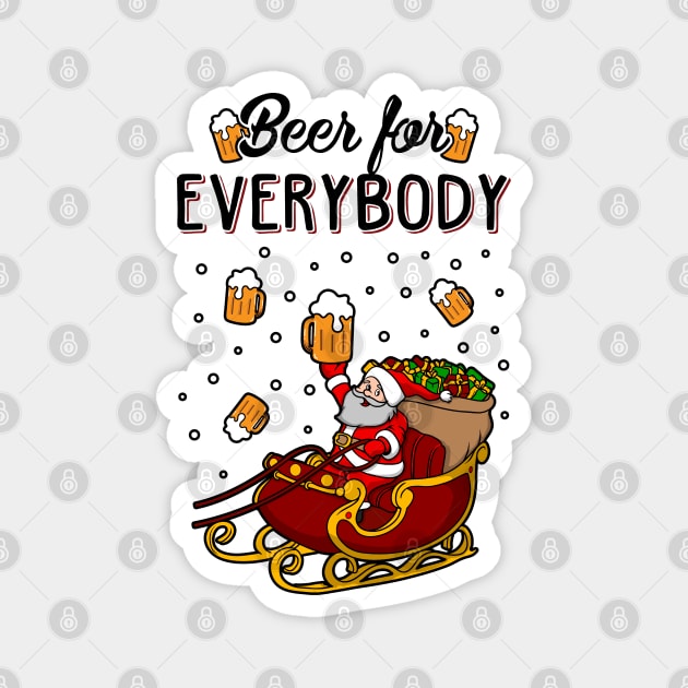 Beer For Everybody Funny Christmas Sweater Magnet by KsuAnn