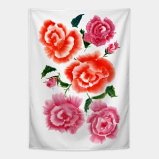 Bouquet of watercolor roses Tapestry