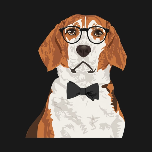 Hipster Beagle Dog by HillySeonard