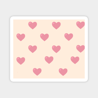 Hearts Pink Pattern Magnet