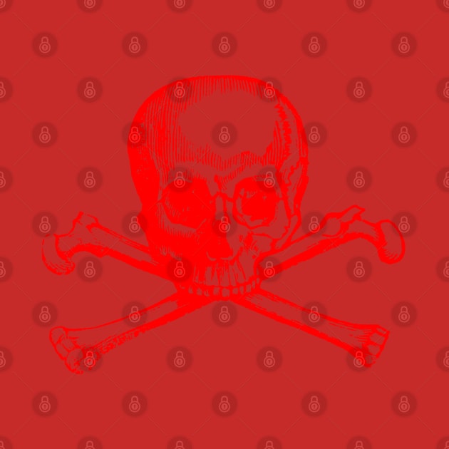 Pirate Skull and Crossbones in red - AVAST! by winterwinter