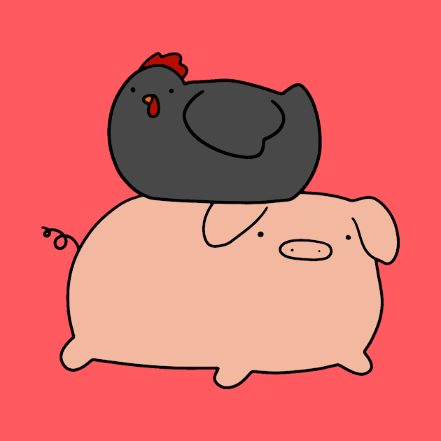 Black Chicken and Piggy by saradaboru