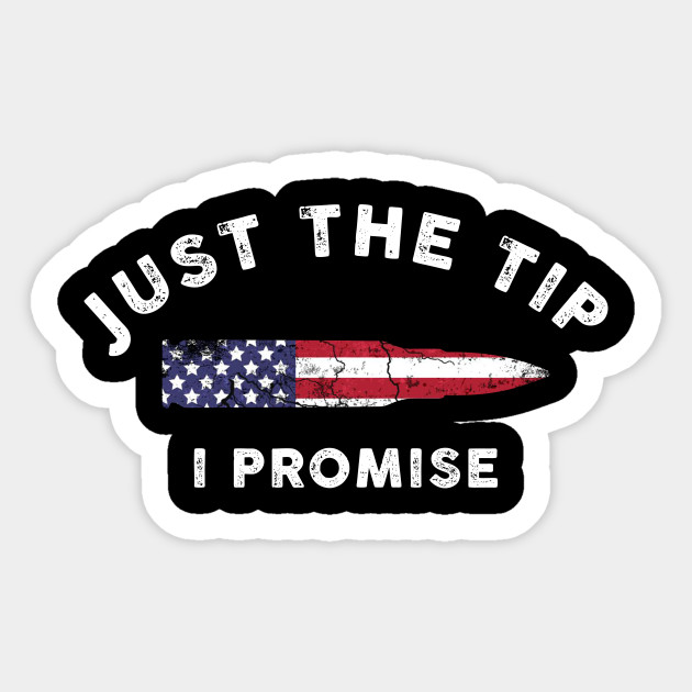 Just The Tip I Promise American Flag Gift Just The Tip Sticker Teepublic