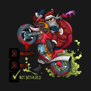 Naughty Santa Motorbike Rider T-Shirt