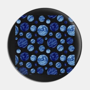 Deep Blue Circles Pin