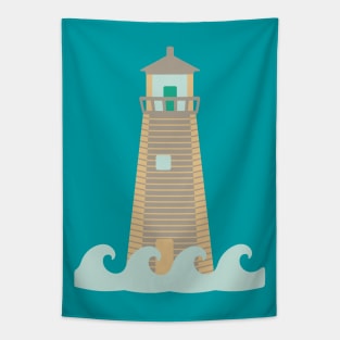 NAUTICAL OCEAN LIGHTHOUSE Coastal Seashore Waves - UnBlink Studio by Jackie Tahara Tapestry