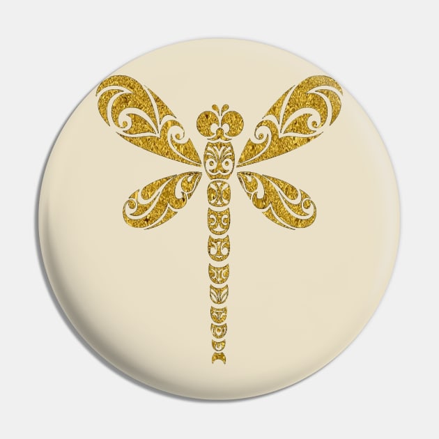 Dragonfly Totem Tattoo Art Opulent Art Deco Style Pin by taiche