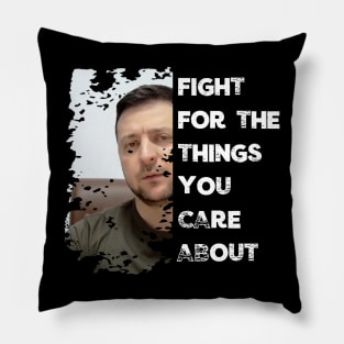 Fight For Ukraine Patriot Zelensky Distressed Soldier Pillow