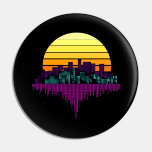 Vintage Retro 80s Sunset City Gift Pin