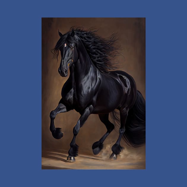 Friesian Horse - Oil paint by ABART BY ALEXST 