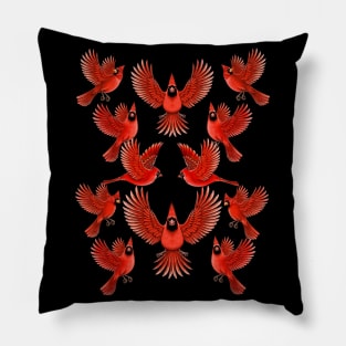 Red Cardinals cute birds Pillow