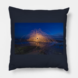 Steel Wool Spinning at London Bridge, Portsea, Victoria, Australia. Pillow