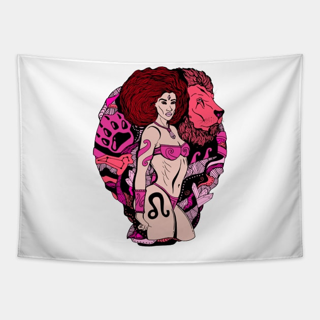 Leo Beauty - Pink Edition Tapestry by kenallouis