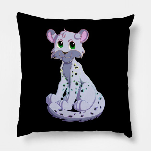 Snow leopard Pillow by InfernalFae