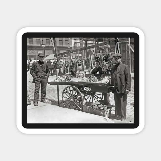 Little Italy Food Cart, 1908. Vintage Photo Magnet by historyphoto