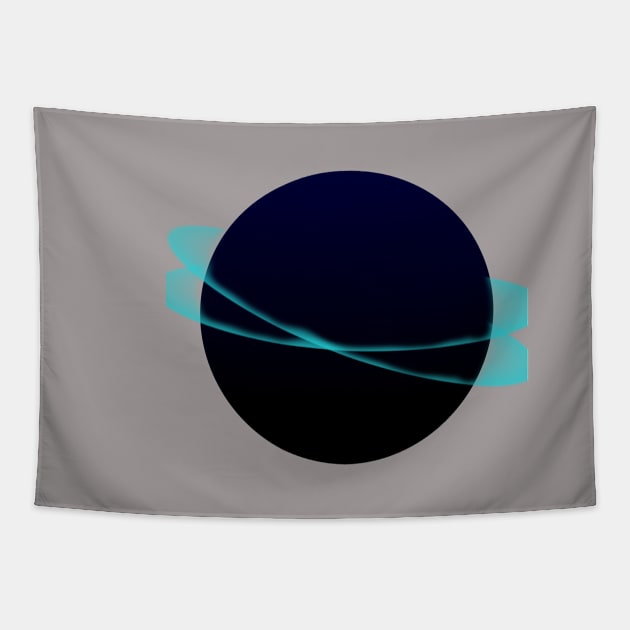 Blue ringed planet Tapestry by Aviana Designs