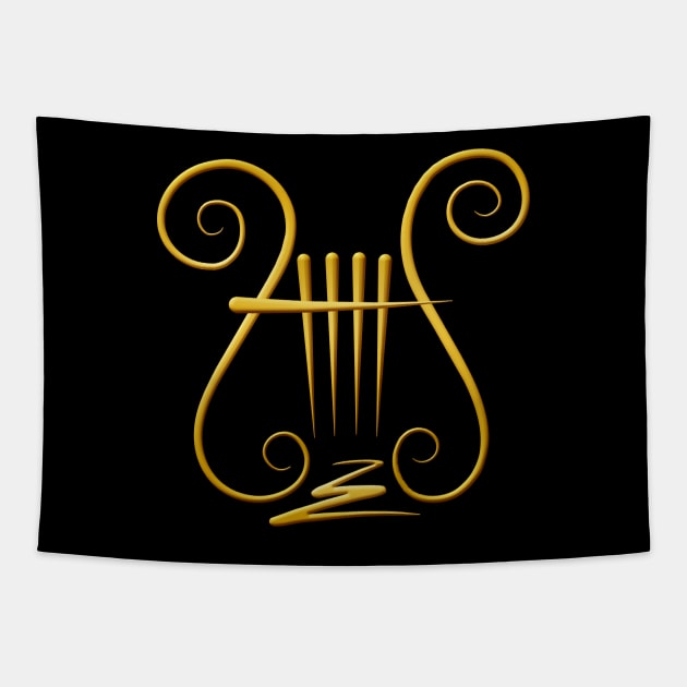 Golden Lyre Tapestry by sifis