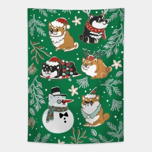 Christmas Shiba Inu Tapestry