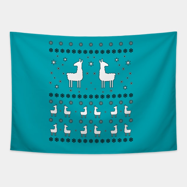 Llama Christmas pattern Tapestry by helengarvey