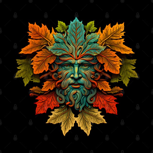 Jack Of The Wood Traditional Pagan Celtic Greenman by Tshirt Samurai