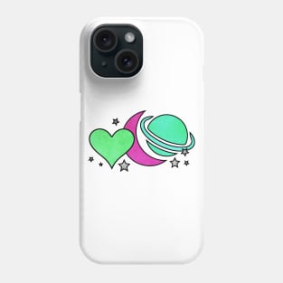 Love, Moon, Saturn Phone Case