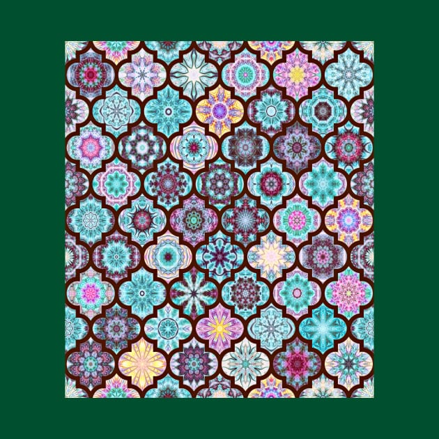 Moroccan Tile Pattern Teal by ArtDreamStudio