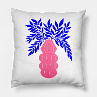 Ruby Pink Vase & Electric Leaves: Vases & Stuff 01 Pillow