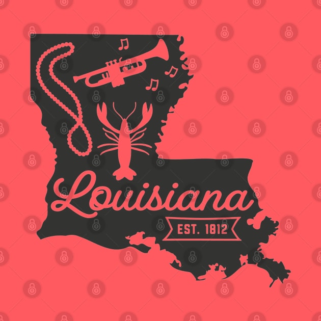 State of Louisiana Graphic Tee by MN Favorites